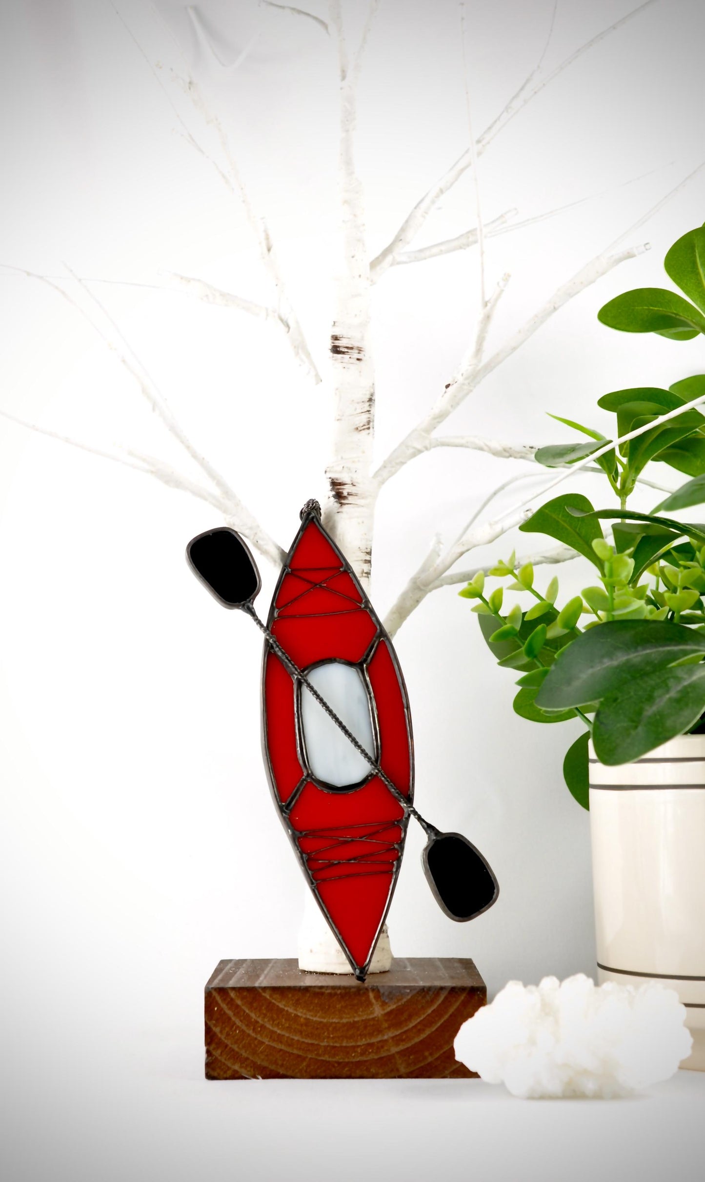 Stained Glass Kayak Suncatcher