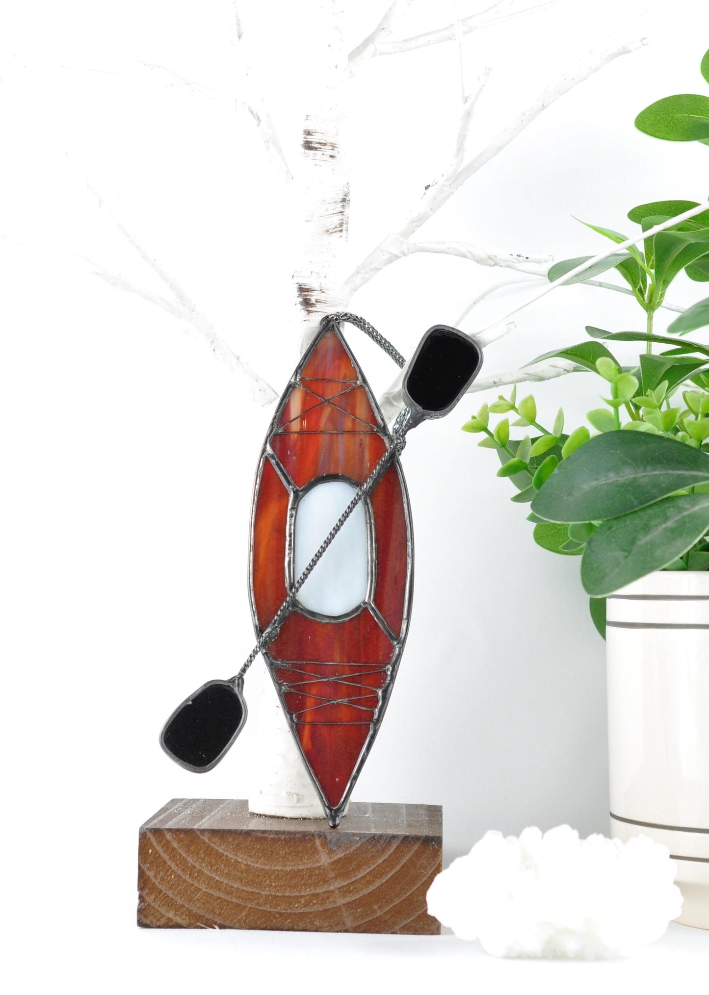 Stained Glass Kayak Suncatcher