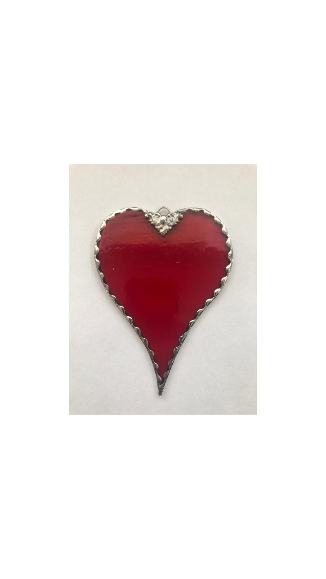 Beautiful Stained Glass Heart 5 inches tall by 3 inches wide