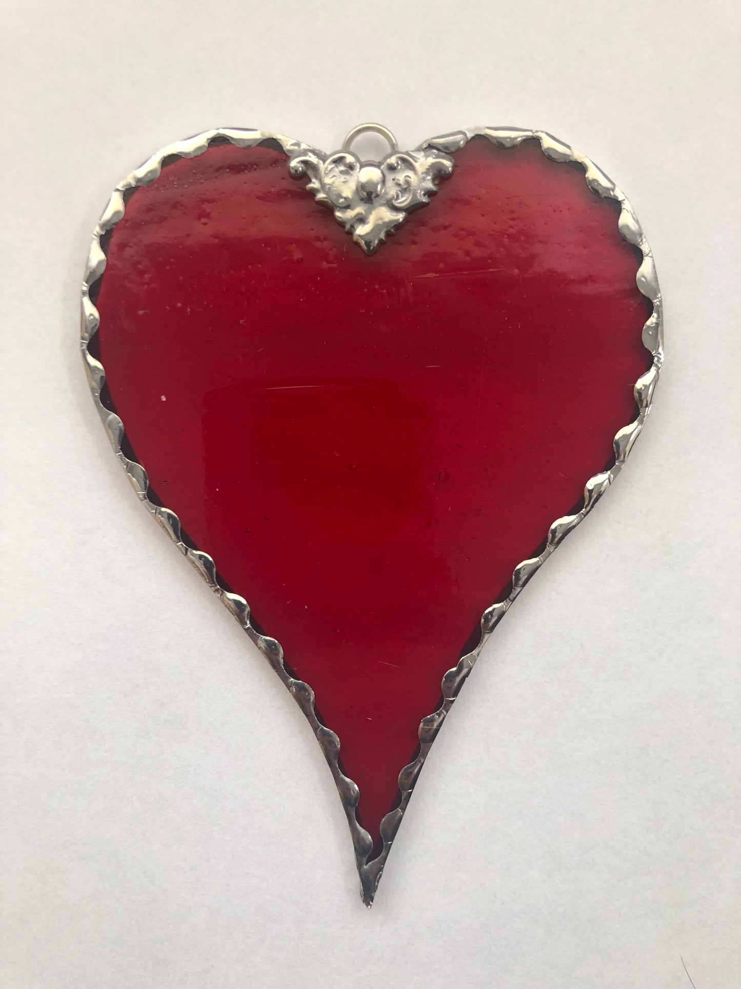 Beautiful Stained Glass Heart 5 inches tall by 3 inches wide