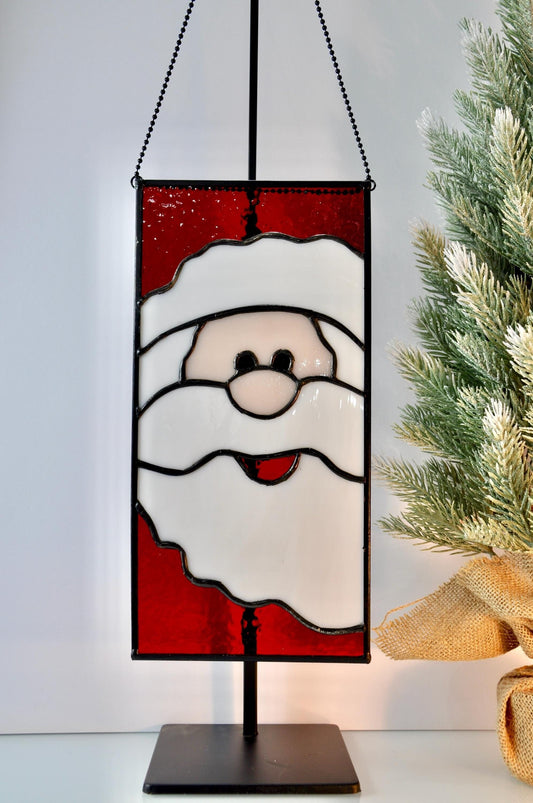 Stained Glass Santa Sun Catcher