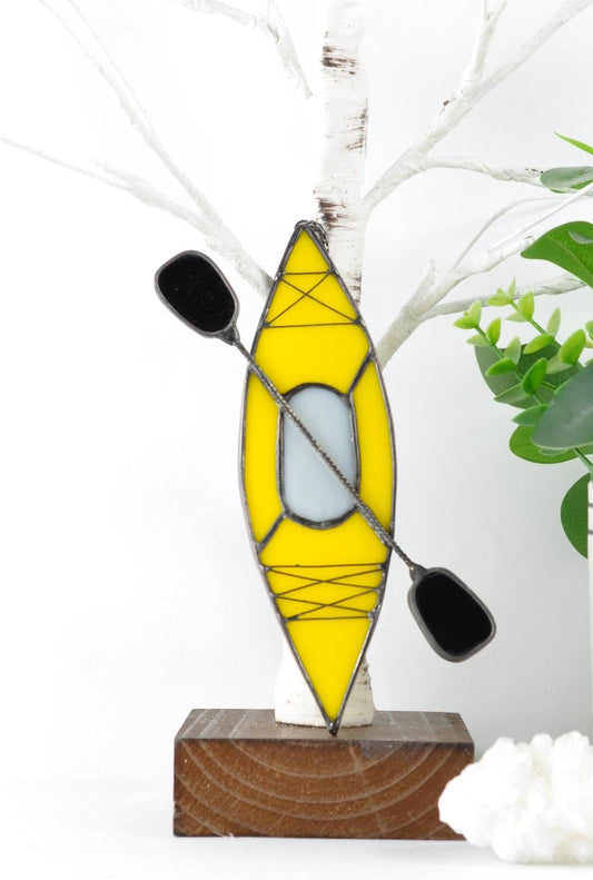 Stained Glass Kayak Suncatcher