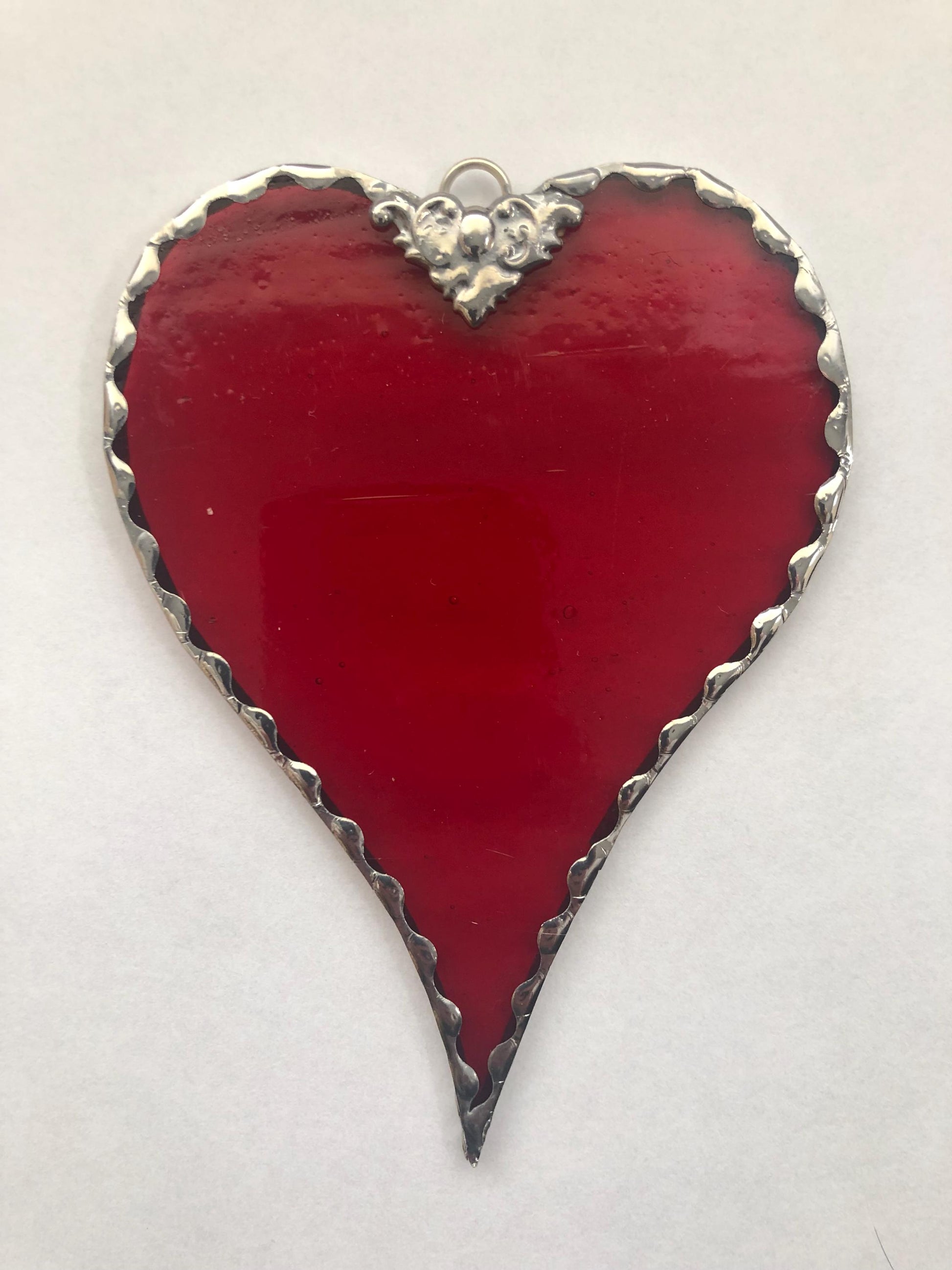 Beautiful Stained Glass Heart 5 inches tall by 3 inches wide